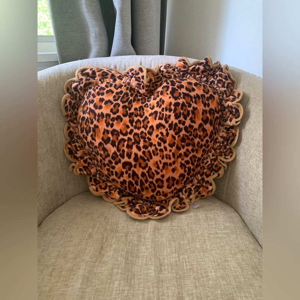 Urban Outfitters leopard print heart pillow